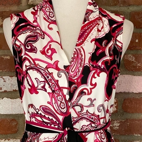 Joseph Ribkoff Sleeveless Vanilla Multi Color Shift Dress Size 6 - Picture 9 of 10